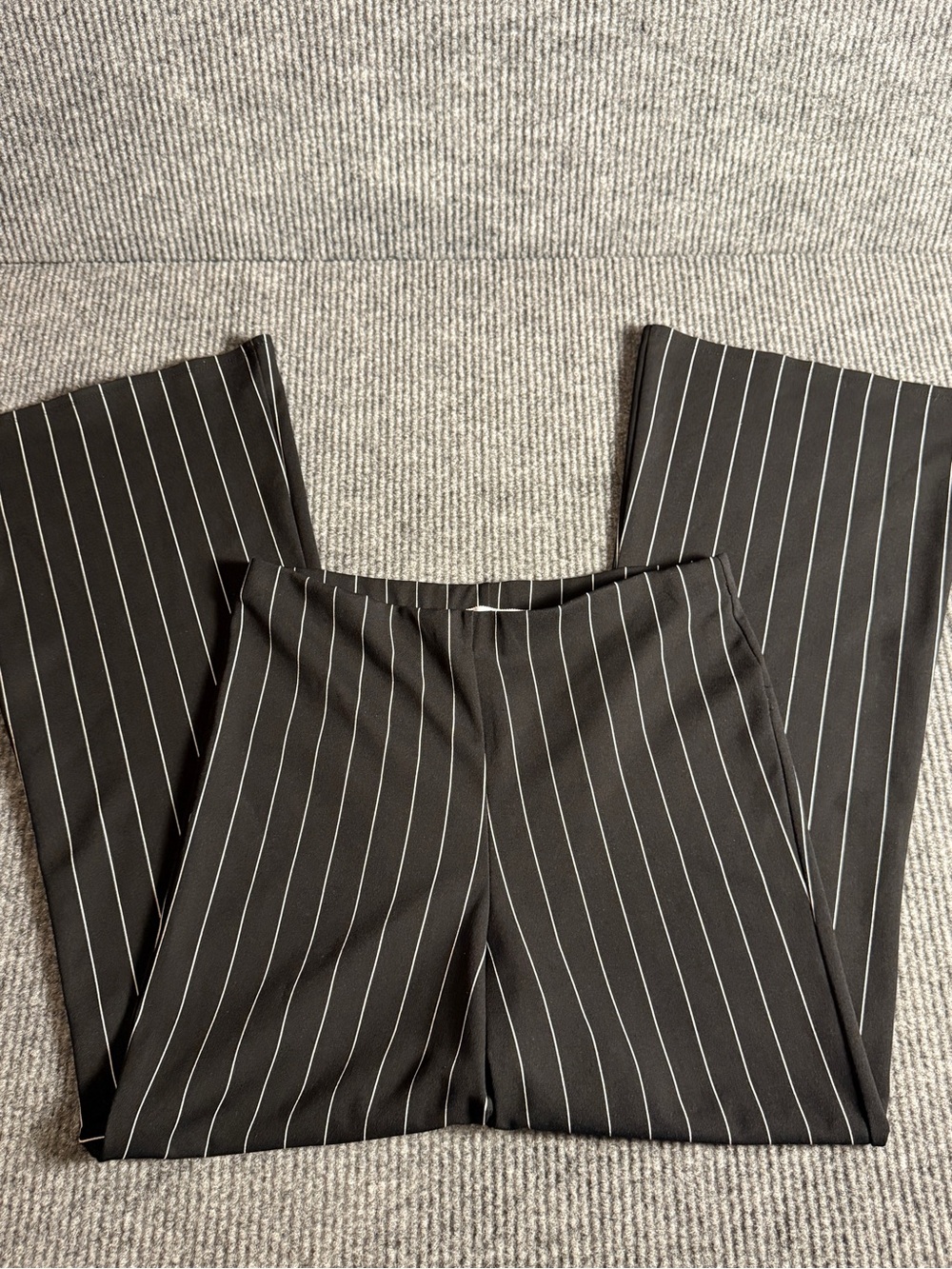 Love Tree Black Pinstripe Wide Leg Trousers